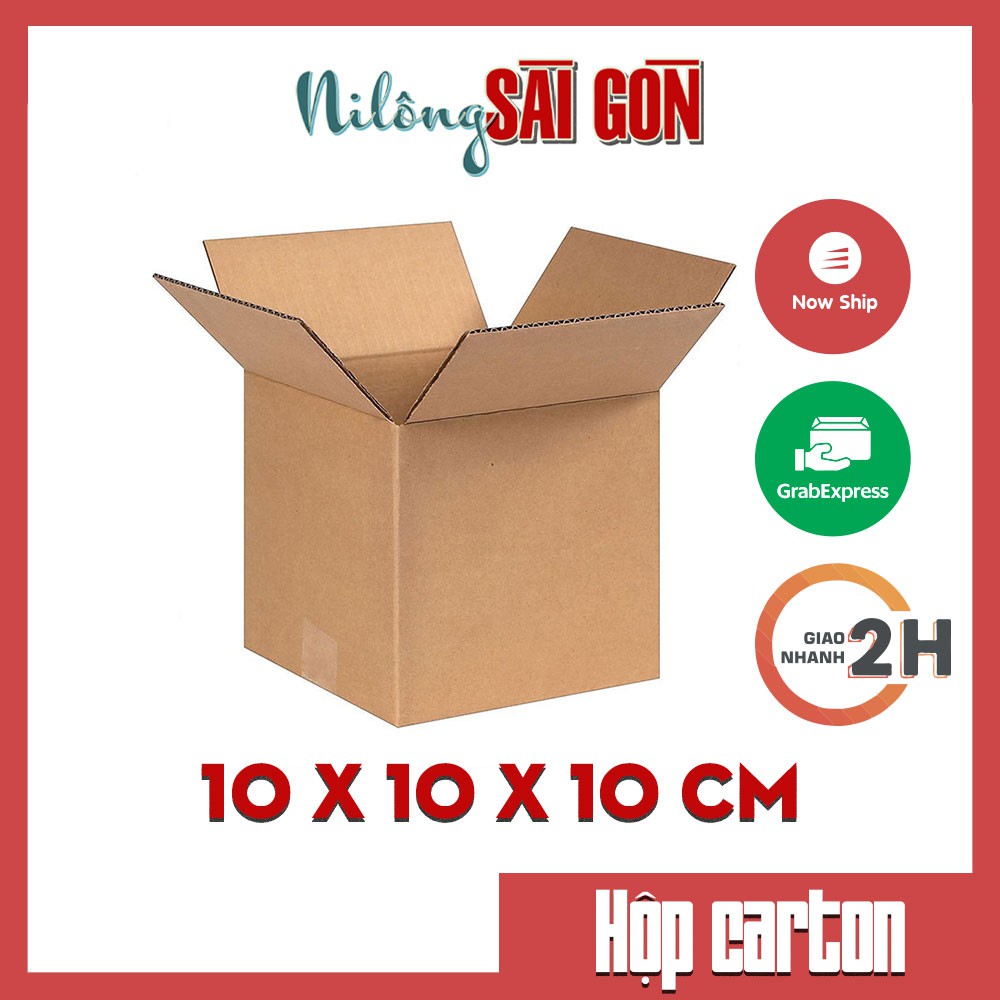 Combo 50 hộp carton size 10x10x10 cm để đóng gói hàng