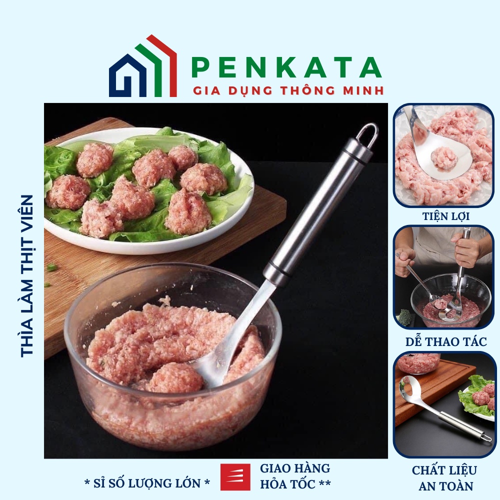 Thìa nặn thịt viên, dụng cụ làm mọc, cá viên tiện lợi PENKATA 15TNTV