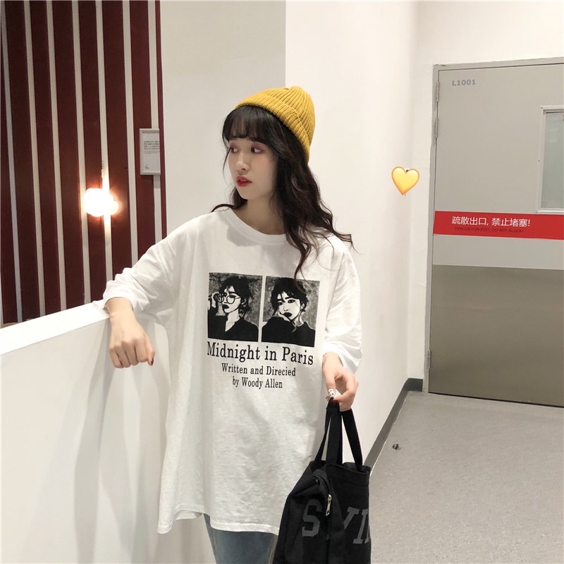 Áo phông nam nữ , áo thun studio1996 form rộng chất cotton in hình paris