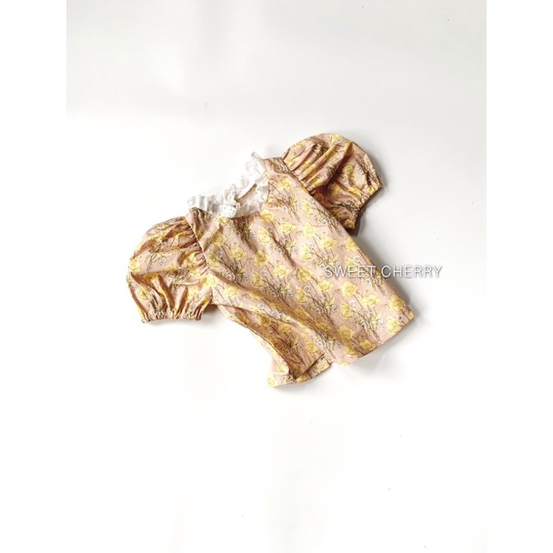 Bộ áo hoa quần chấm bi style Hàn quốc cho bé gái