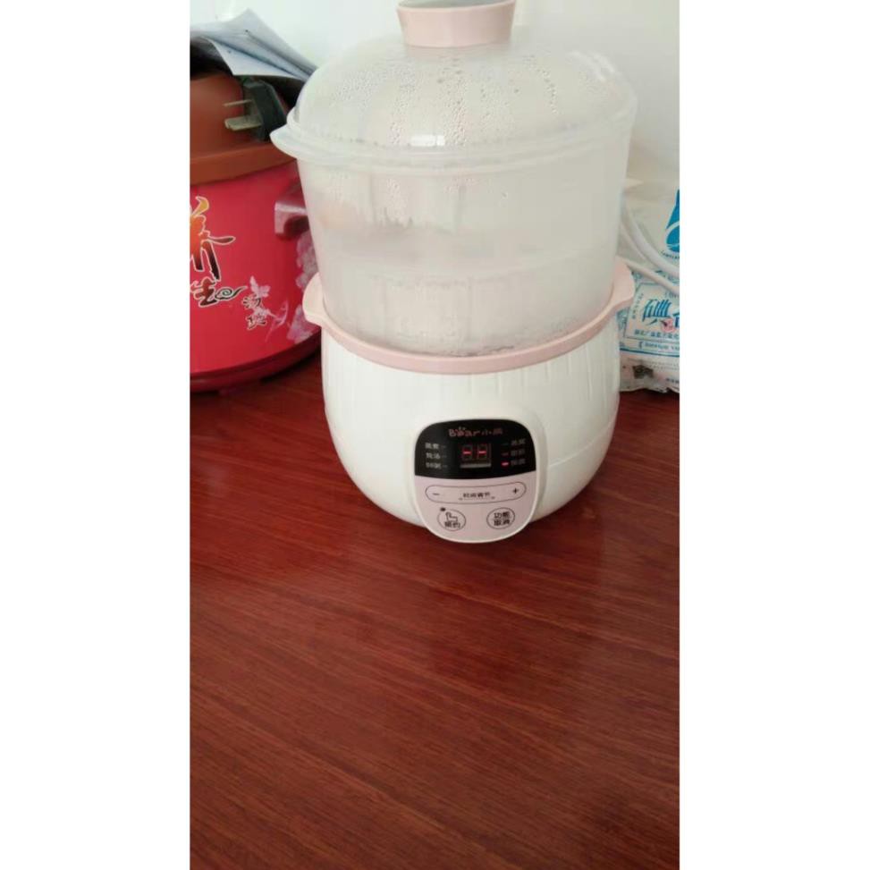 Nồi ninh hầm nấu cháo cách thủy cho bé BEAR 0.8L TẶNG kèm phích cắm chuyển đổi