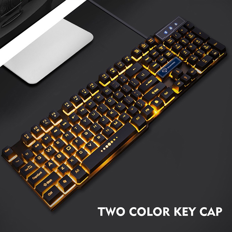 Bàn Phím Chơi Game Có Dây USB Màu Cầu Vồng Dành Cho Máy Tính Để Bàn