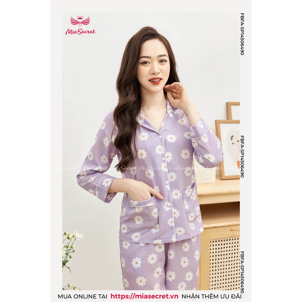 Bộ Đồ Ngủ Pyjama Mia Secret - Họa Tiết Hoa Nền Tím Dài Tay - SP14506490 | BigBuy360 - bigbuy360.vn