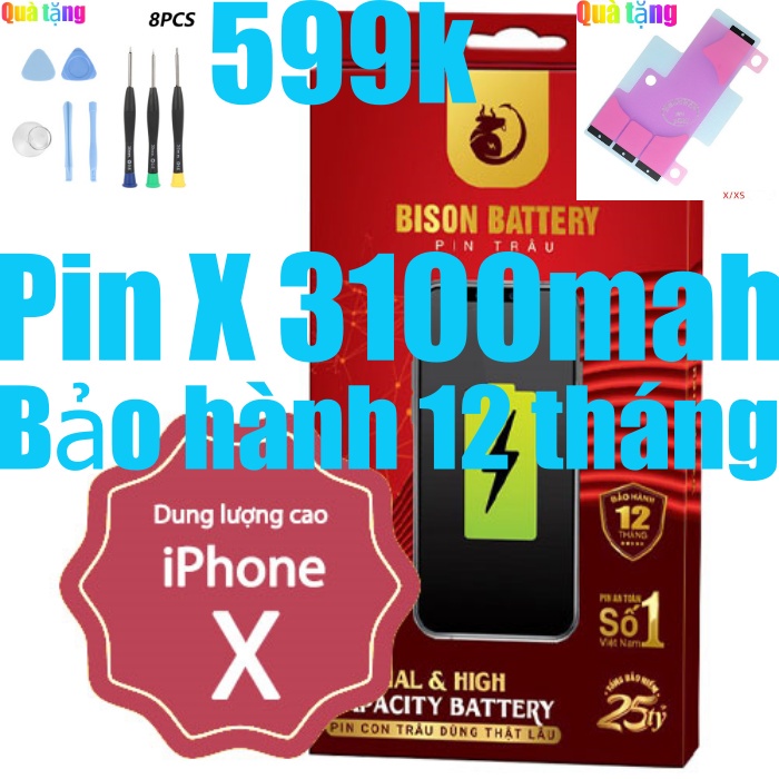 Pin Bison X dung lượng cao 3100mAh