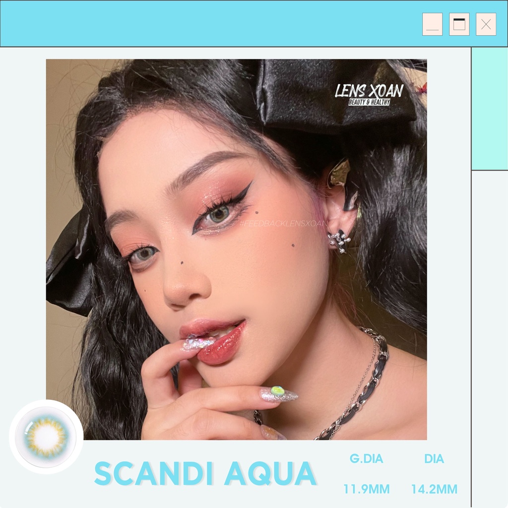 KÍNH ÁP TRÒNG SCANDI AQUA- OLENS: LENS XANH DƯƠNG SÁNG TÂY | LENS XOẮN