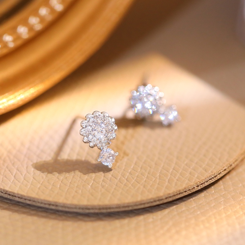 Khuyên tai JIUDUOLAN đính đá zircon nhân tạo sáng bóng phong cách Hàn Quốc sang trọng thời trang dành cho nữ