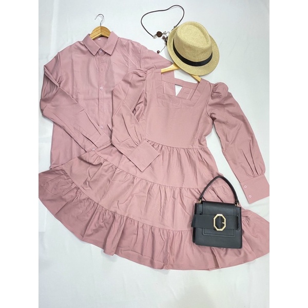 Áo váy đôi, đồ đôi nam nữ dáng rộng xinh xắn, bầu bì mặc được luôn nhe các nàng