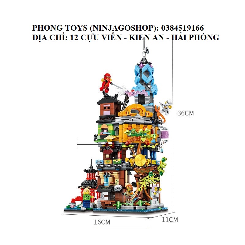 Lắp ráp xếp hình Lego NINJAGO 71747 City Garden 76082 : KHU VƯỜN TRỤ SỞ THÀNH PHỐ NINJAGO 1661 mảnh