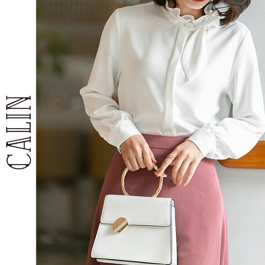 Áo sơ mi nữ Calin phong cách áo sơ mi kiểu công sở thanh lịch có sơ mi trắng mẫu 2021