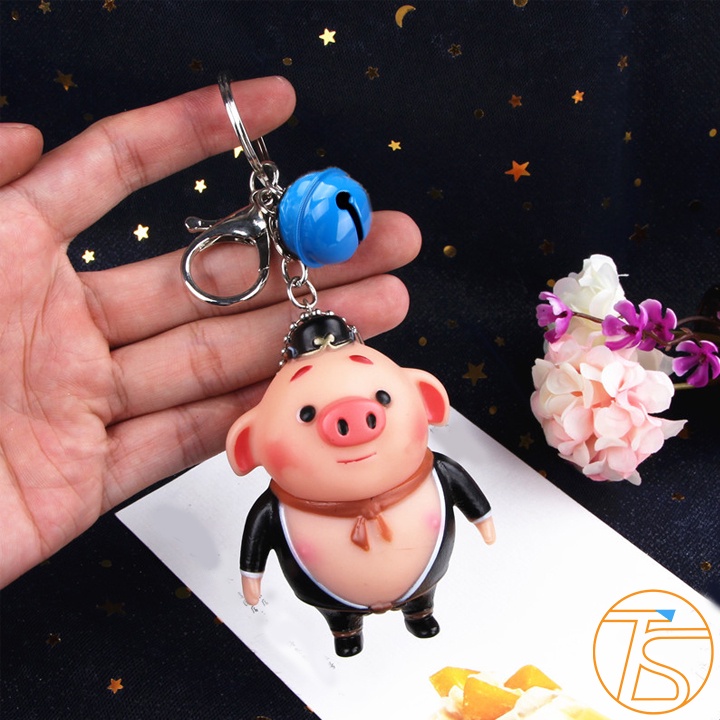 Móc Chìa Khóa Wukong KeyChain Lợn Dễ Thương Có Chuông - Móc Khóa Ô Tô, Xe Máy Làm Quà Tặng Sinh Nhật