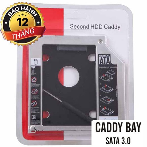 Caddy Bay - Caddy Bay MỎNG 9,5mm VÀ DÀY 12,7mm THAY THẾ Ổ ĐĨA DVD THÀNH Ổ SSD SATA 3 CHO LAPTOP