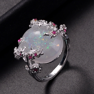 popular diamond flower ring diamond Opal branches