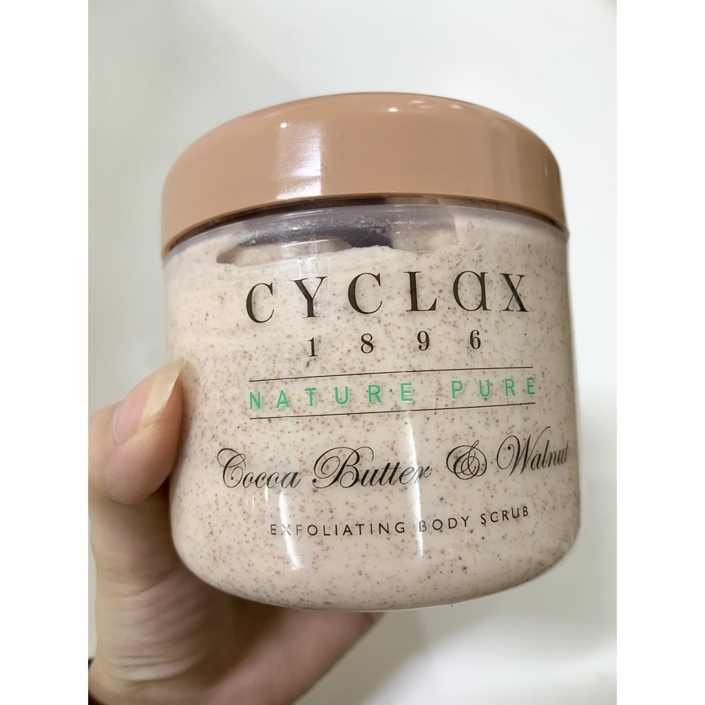 Tẩy da chết body Cyclax Nature Pure Cocoa Butter and Walnut Exfoliating Body Scrub