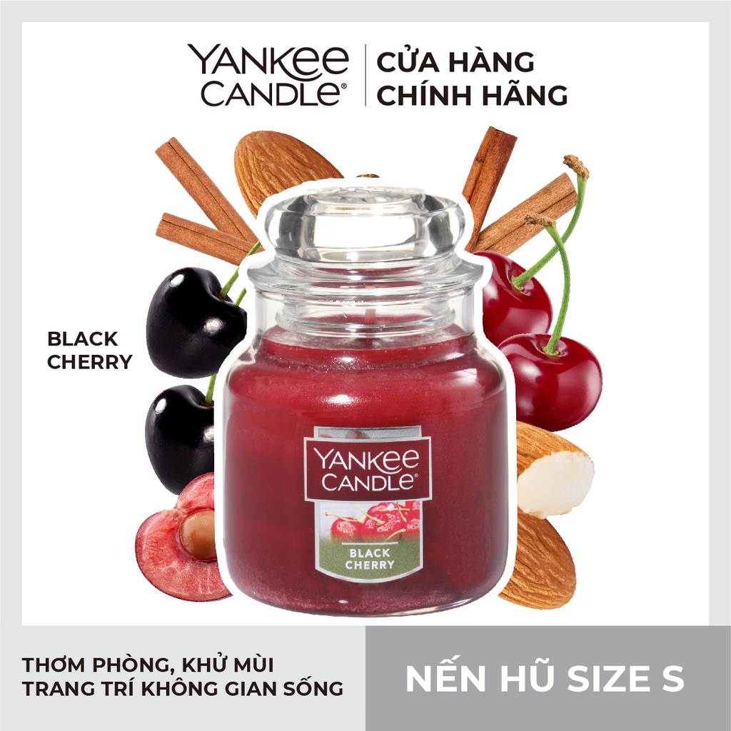 Nến hũ Yankee Candle size M - Black Cherry (411g)