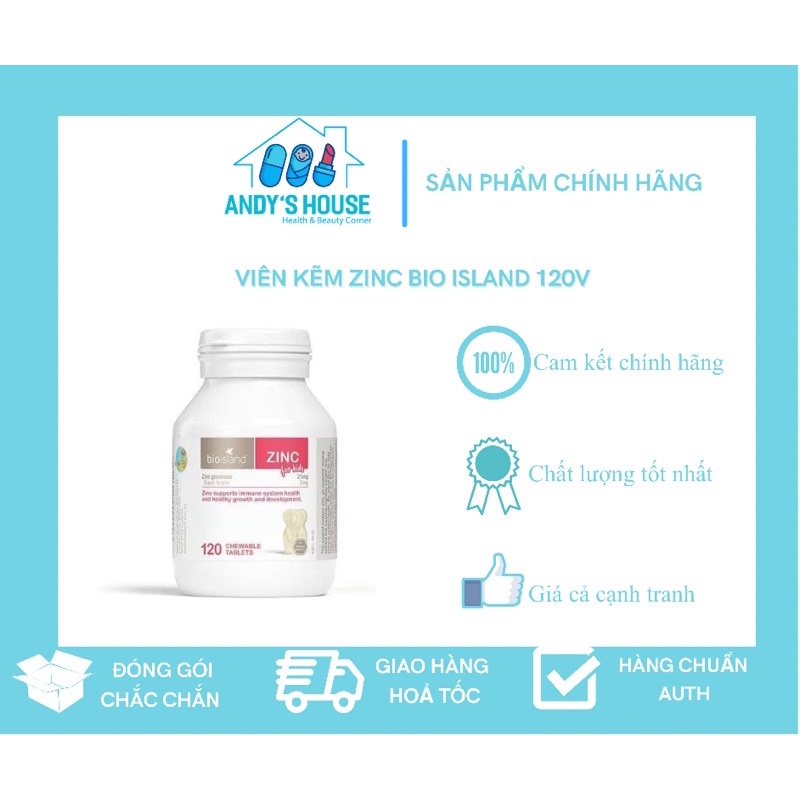 Viên Kẽm Zinc Bio Island 120v