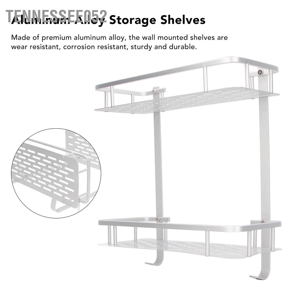 Tennessee052 Kệ treo tường Hợp kim nhôm mờ hai lớp lưu trữ nổi cho phòng tắm nhà bếp Phòng khách