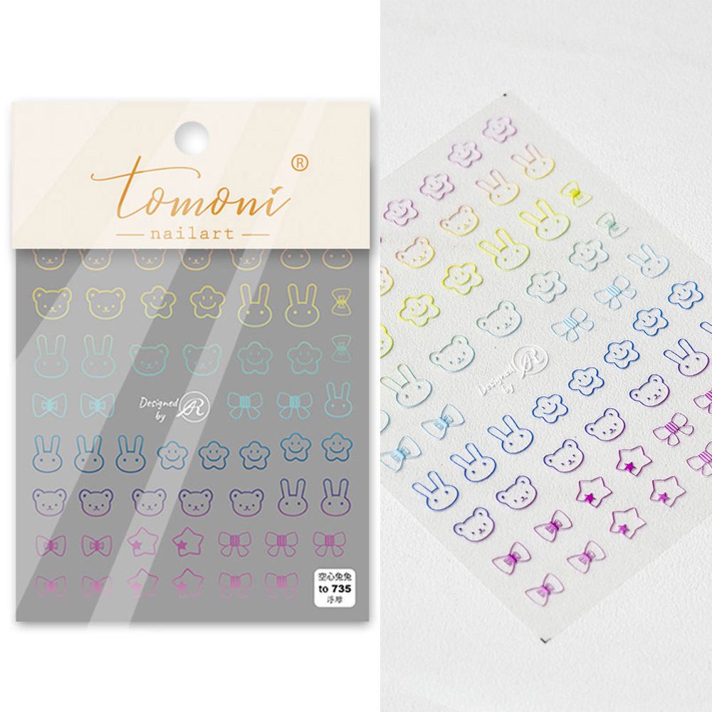 [Hàng mới về] Miếng dán trang trí móng tay họa tiết 5d tùy chọn DIY