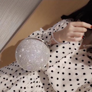 Cốp Tròn Cầm Tay  Đính hạt Lấp Lánh