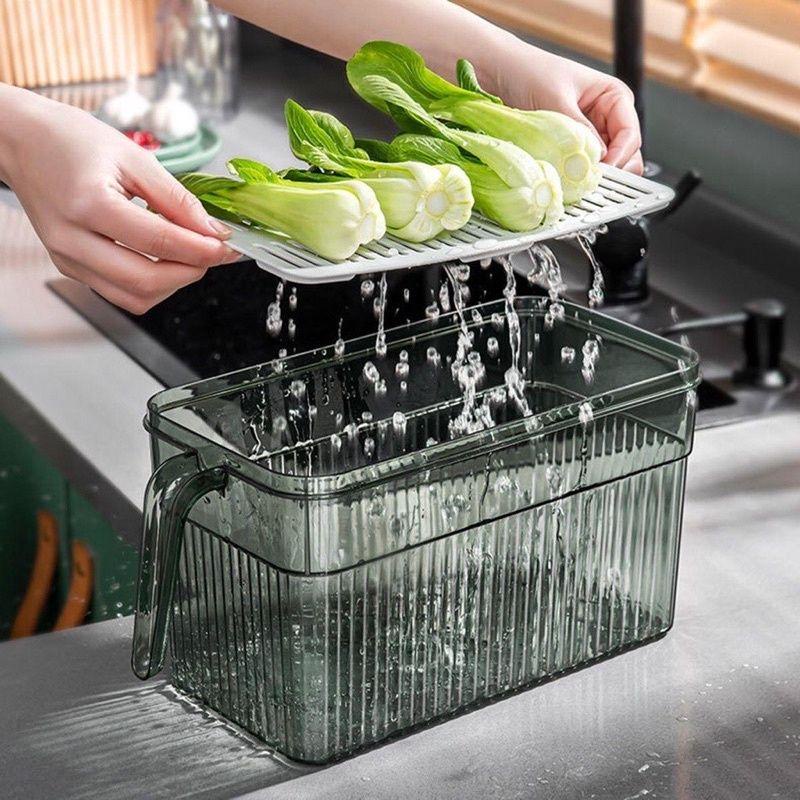 Hộp đựng thực phẩm tủ lạnh tách nước có tay cầm tiện lợi - Chất liệu cao cấp, an toàn sức khỏe