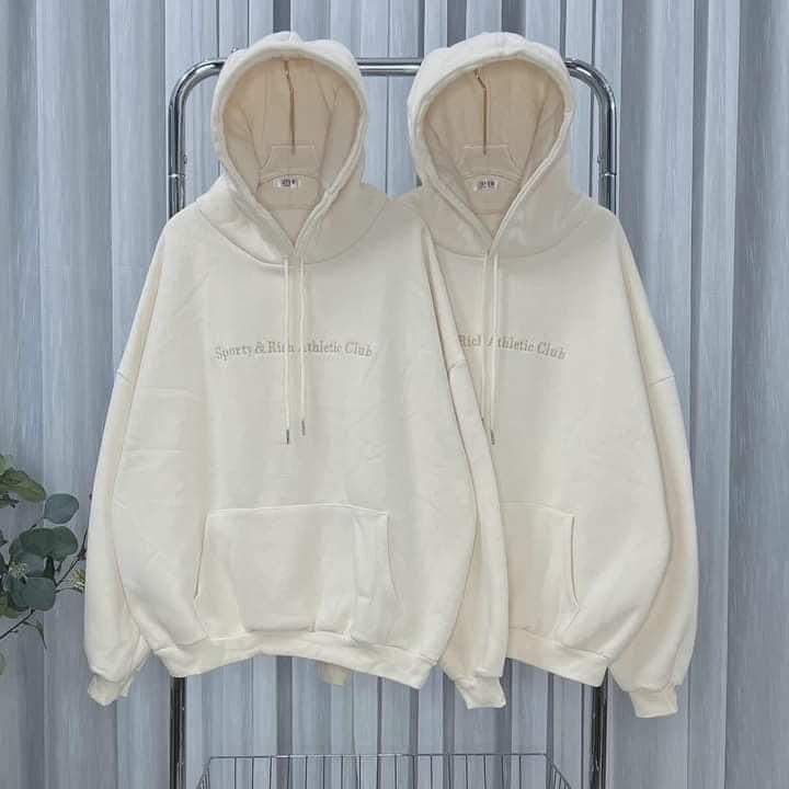 Áo hoodie sporty rich vintage nam nữ xuongmayanhthu269  Nỉ ngoại mũ hai lớp dáng hàn quốc unisex