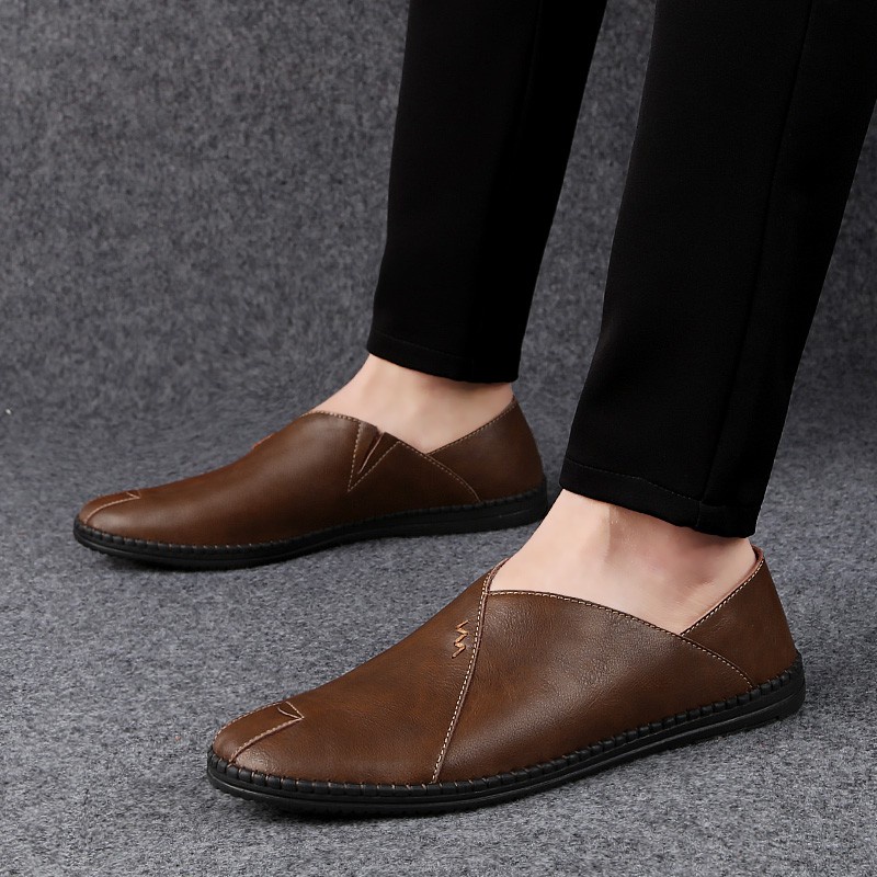 Giày lười da thật thời trang cho nam size 38~46