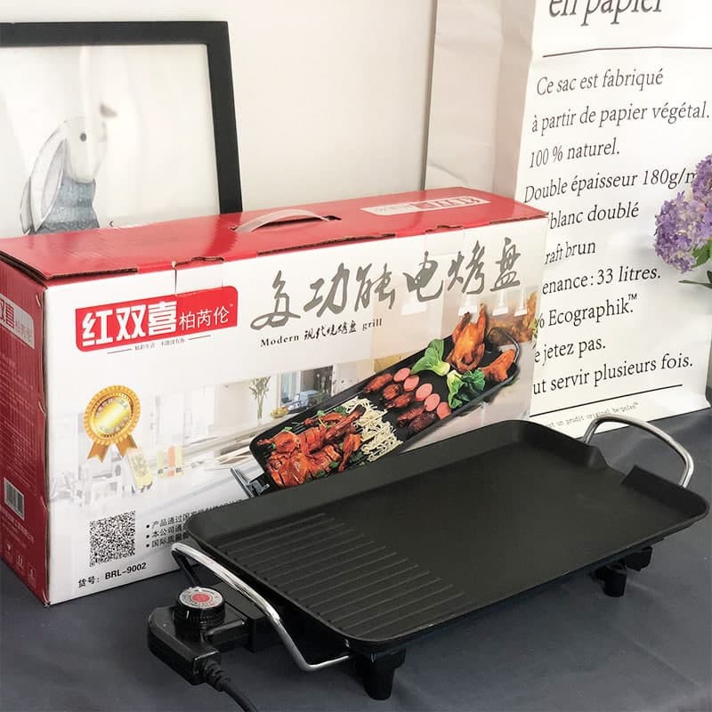 Bếp nướng điện công suất lớn 1800W, bếp nướng điện không khói chín cực nhanh, tiết kiệm điện năng