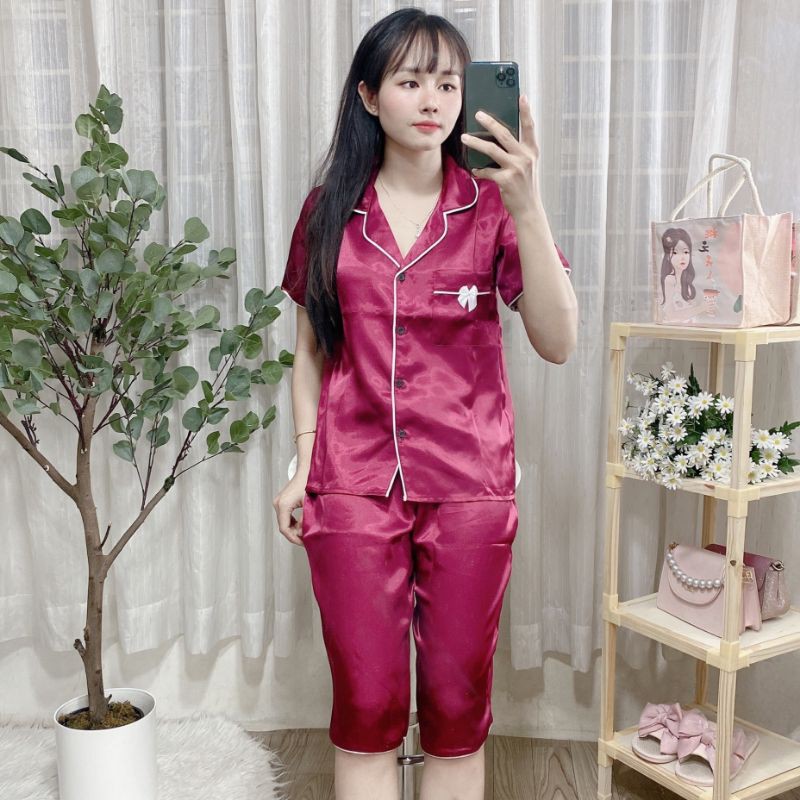Bộ lửng phi lụa viền nơ