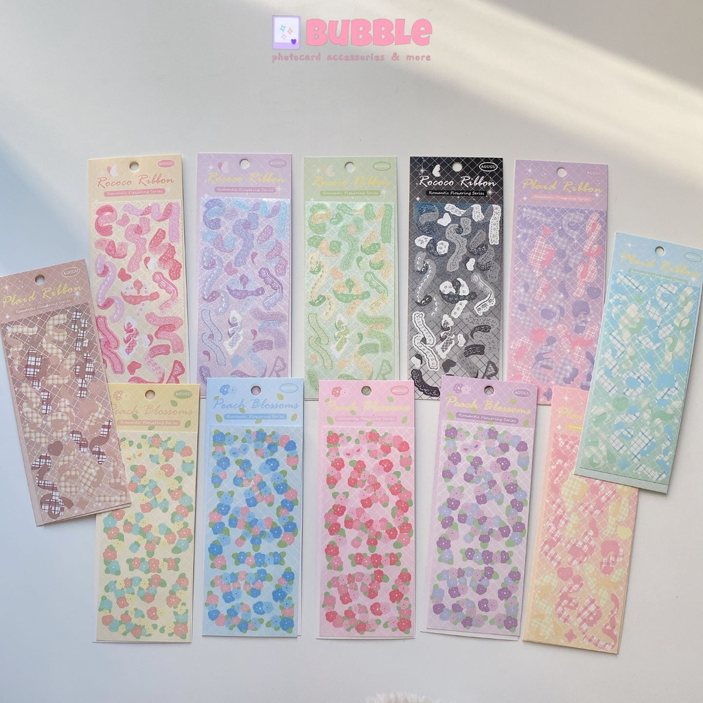 Sticker ruy băng Plaid Ribbon nhãn dán trang trí decor toploader photocard thẻ bài card Kpop Anime binder bullet journal