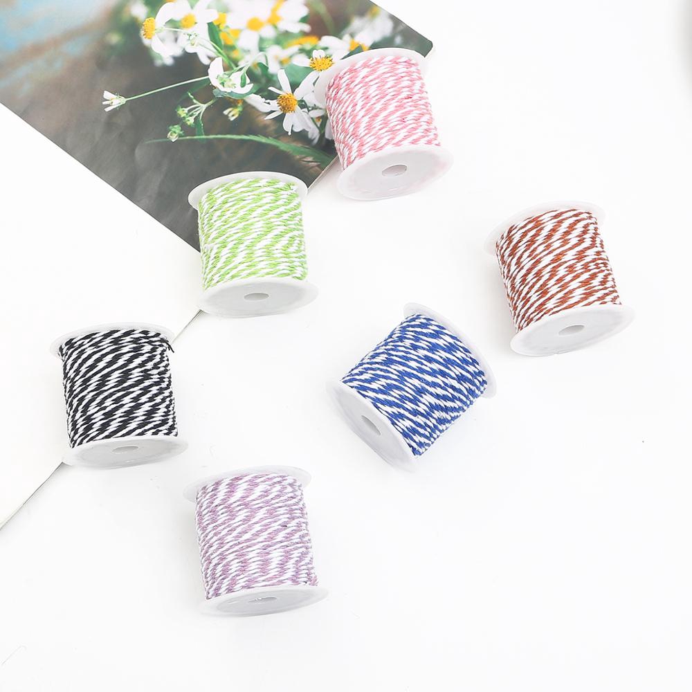 Cuộn dây thừng đôi cotton hai màu 10m dùng làm đồ thủ công trang trí nội thất