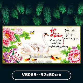 Tranh đính đá venus vs085 vợ chồng kích thước 92x50cm