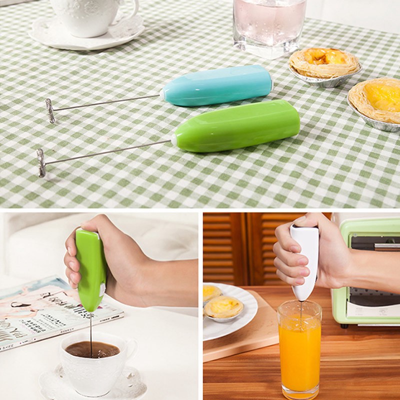 Máy đánh trứng Mini cầm tay, khuấy pha Cafe, tạo bọt mới nhất sử dụng pin tiện lợi du lịch dã ngoại