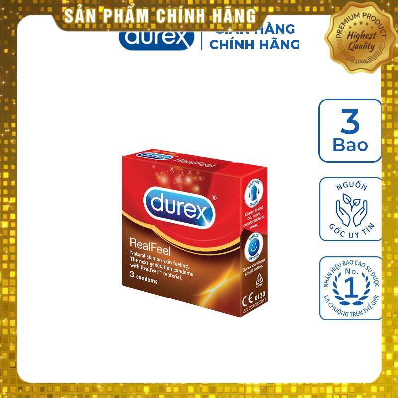 [FreeShip - Hàng Cao Câp] Bao cao su Durex Real Feel 3 bao