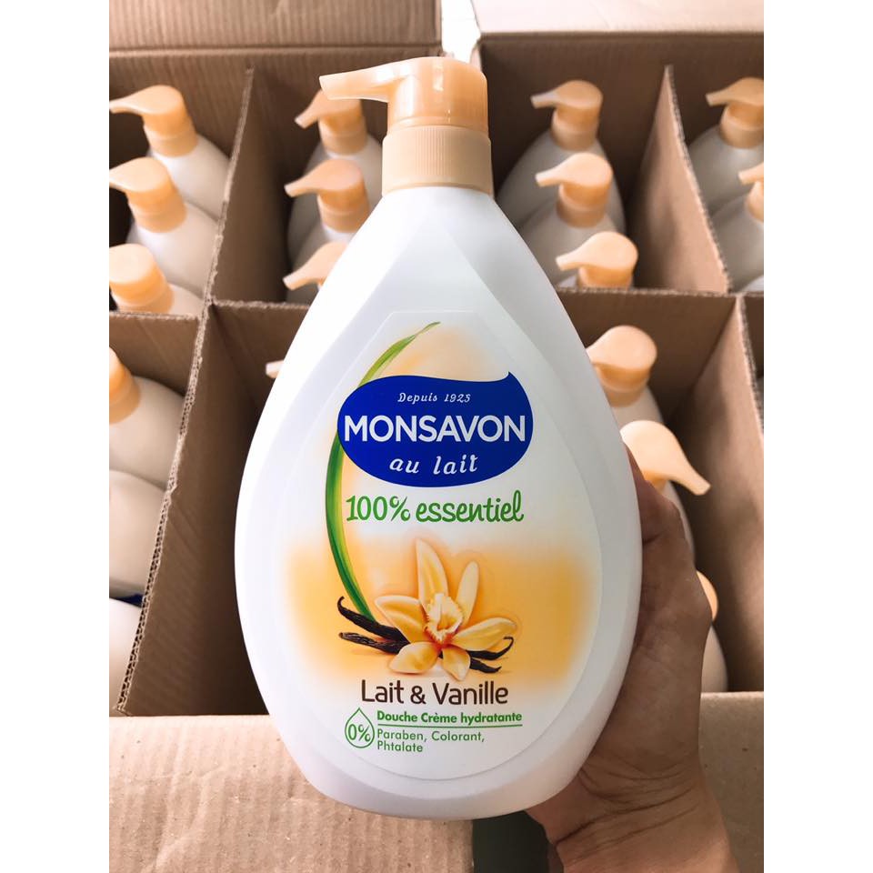 (1000ml) Sữa Tắm Dưỡng Thể Monsavon Chiết Xuất Sữa & Hoa Vani