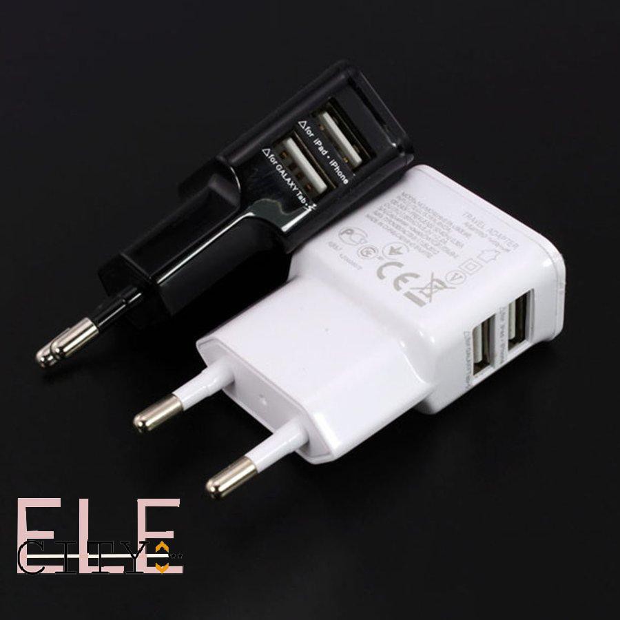 111ele} Portable Dual USB Power Adapter Mobile Phone Charger Electrical Socket Travel
