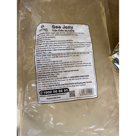 Trân châu 3Q Sea Jelly nguyên vị túi 2kg