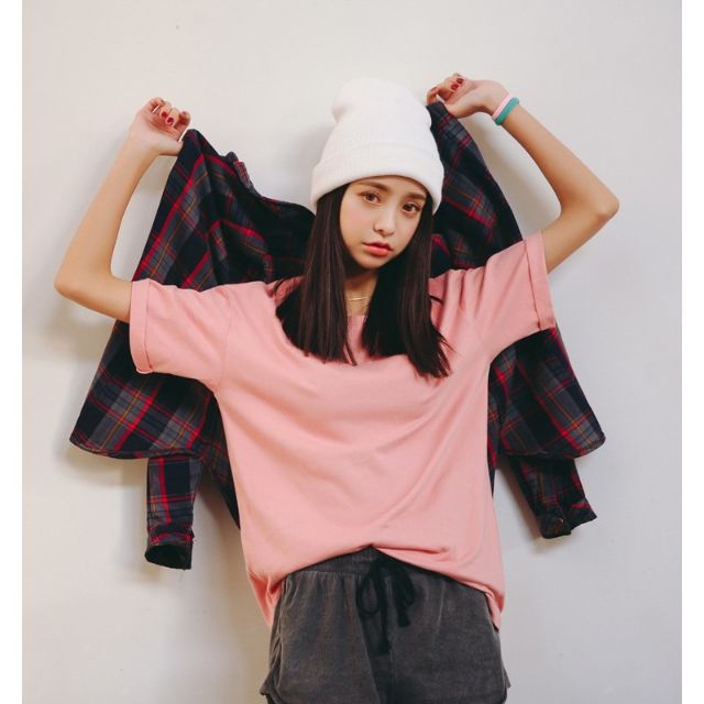 Basic Tee - Áo Thun Trơn Tay Lỡ Dáng Unisex Form Rộng Style Hàn Quốc dễ thương