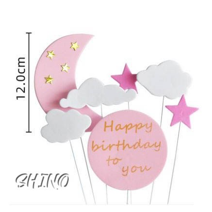 Topper/Que cắm mây trăng sao