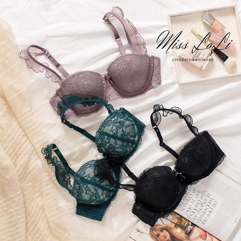 Bộ Đồ Lót Nữ LOLI002 Cenka Nơ Ren Bèo, Áo Lót Nữ Có Gọng Mút 2cm, Áo Bra Cao Cấp | BigBuy360 - bigbuy360.vn