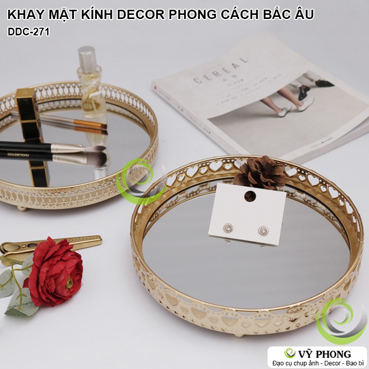 KHAY MẶT KIẾNG GƯƠNG DECOR MÂM KÍNH TRANG TRÍ BẮC ÂU ĐỰNG PHỤ KIỆN ĐỒ TRANG SỨC NẾN ĐẠO CỤ CHỤP ẢNH SẢN PHẨM INS DDC-271