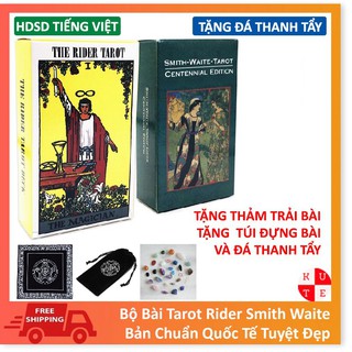 Bài Tarot Rider Smith / Waite Smith Tặng Túi Nhung, Thảm Trải Bài Và Đá Thanh Tẩy