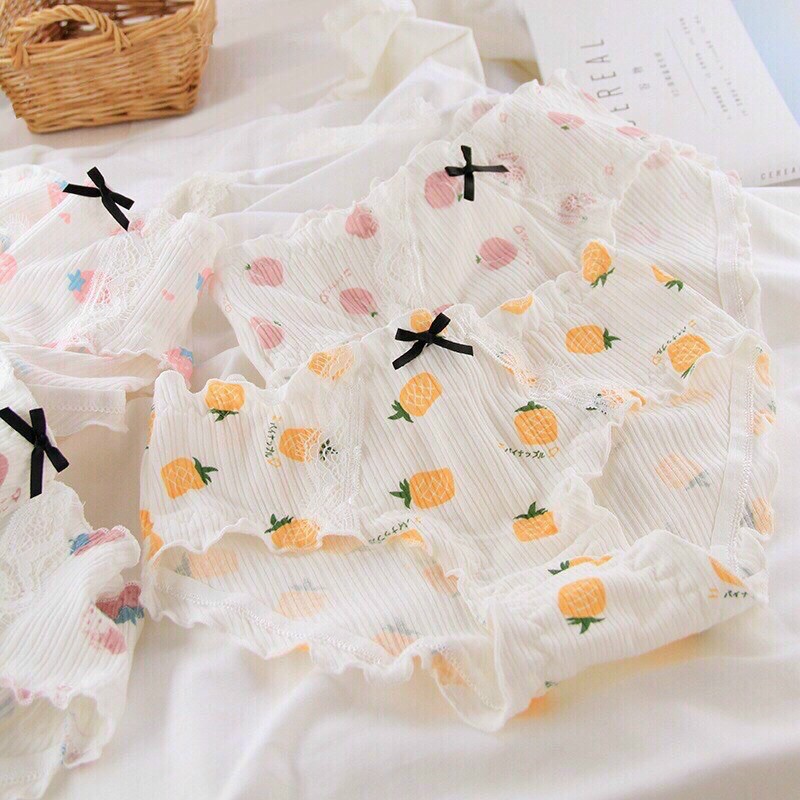 quần cotton hoa quả