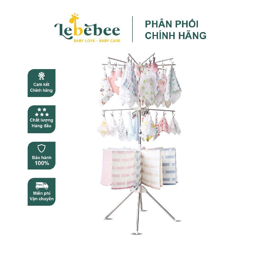Cây phơi quần áo đứng Pier 3 tầng inox