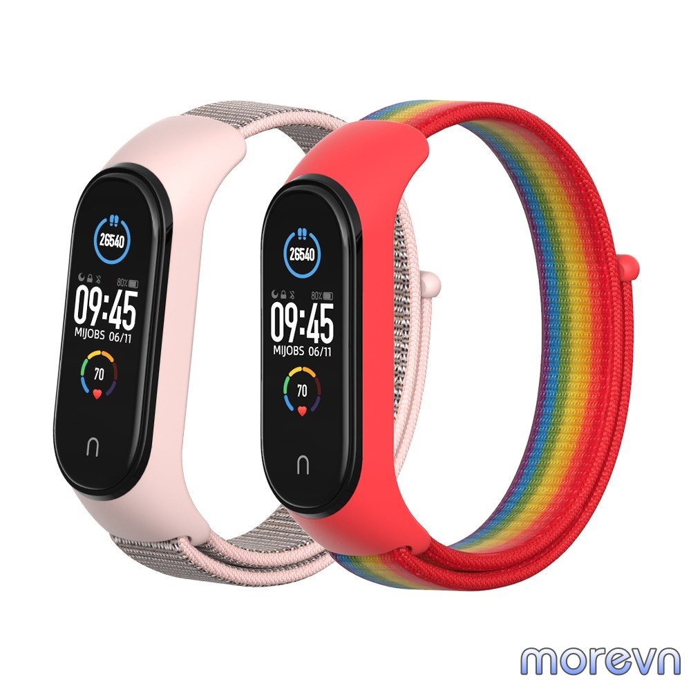 Dây đeo nylon mặt cao su Mi band 5, miband 6 MIJOBS - dây đeo thay thế mi band 6, miband 5 nylon/silicon MIJOBS