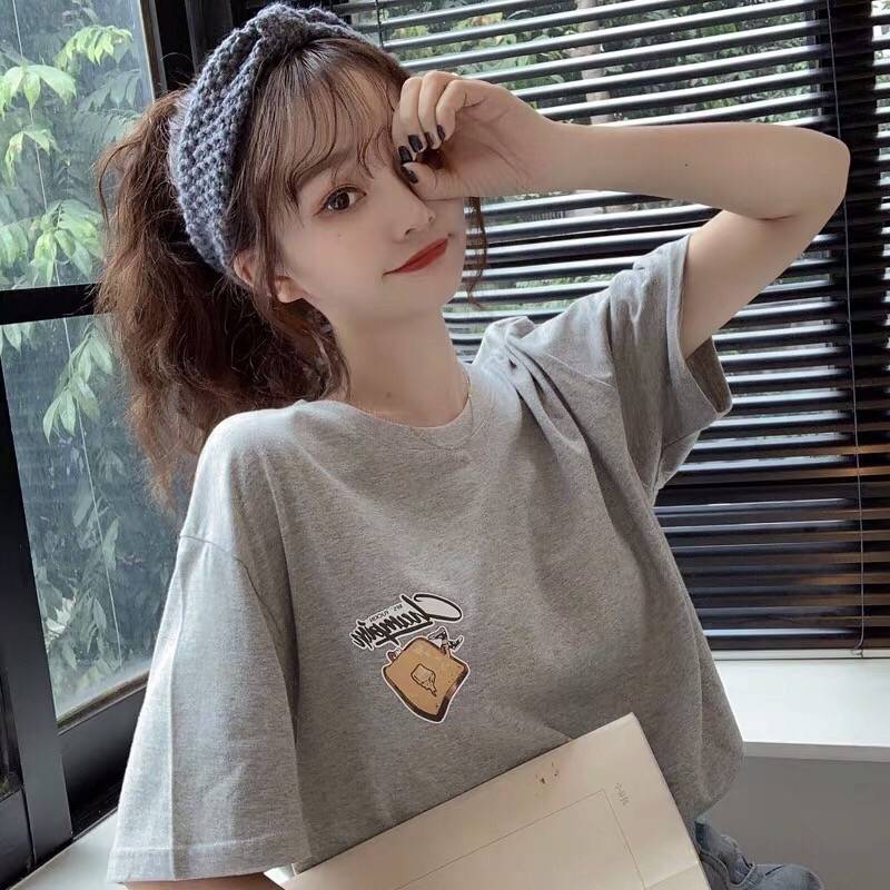 European and American Short-sleeved T-shirt Women Summer New Korean Version of the Hong Kong Style Bf Lazy Style Student Loose Top Ins Tide