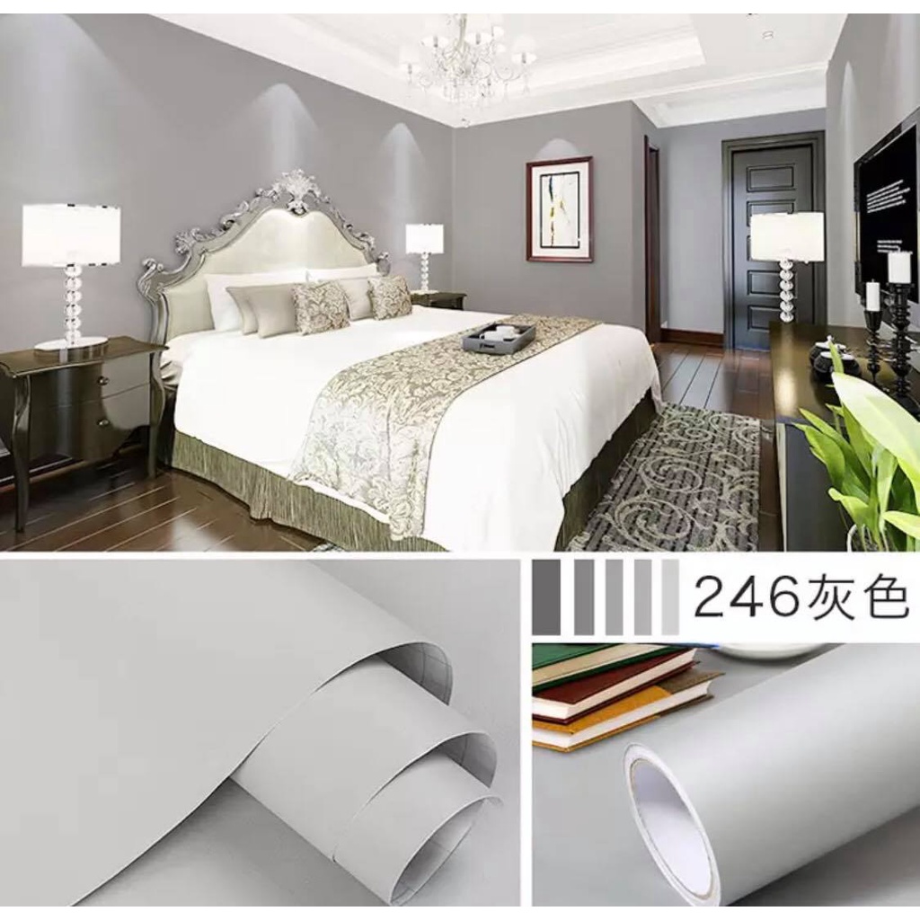 Giấy dán tường chịu ẩm có sẵn keo mẫu đơn sắc hiện đại