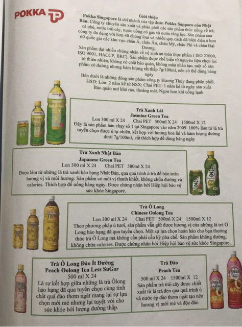 Trà olong không đường nhập khẩu trực tiếp Singapore 500ml