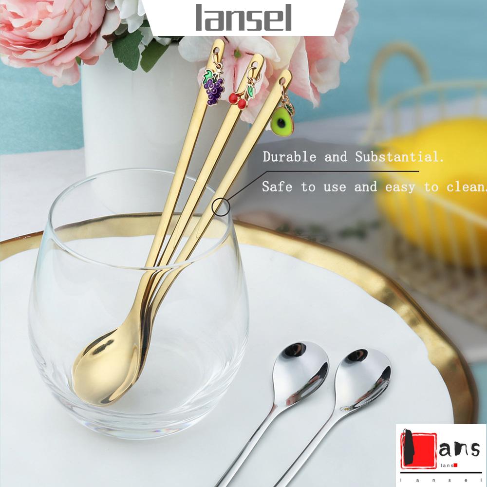 Muỗng Cà Phê Bằng Thép Không Gỉ Thời Trang|Muỗng Ăn Trái Cây Nhiều Màu Sắc Phong Cách Giáng Sinh