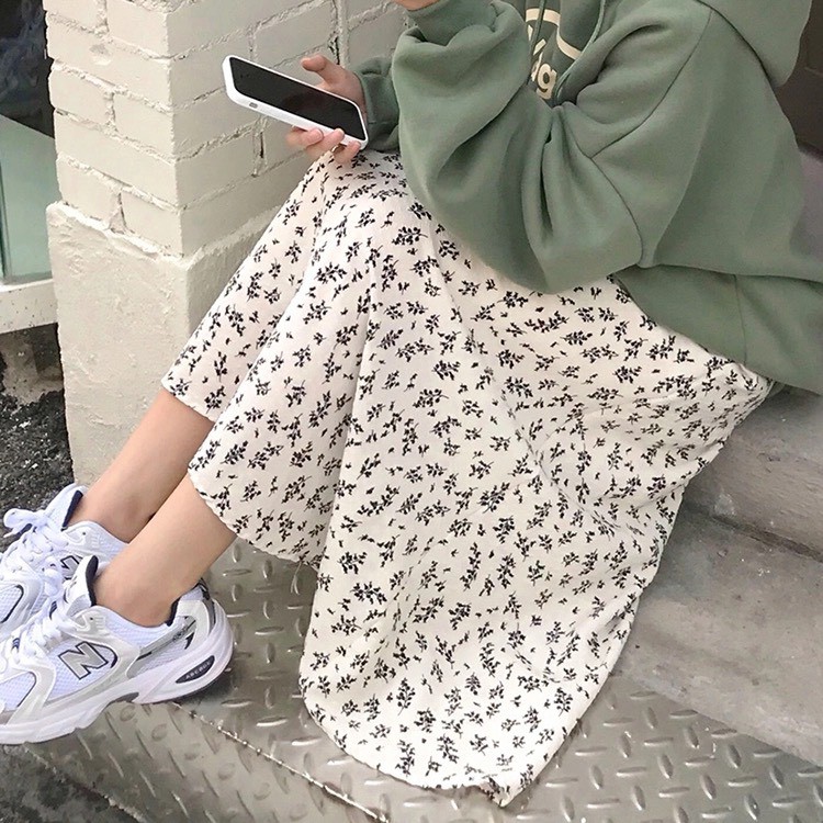 Chân Váy Hoa Nhí Vintage Nhiều Màu Hàng Quảng Châu - Chân Váy Dài Vintage Cạp Chun CV20 | BigBuy360 - bigbuy360.vn