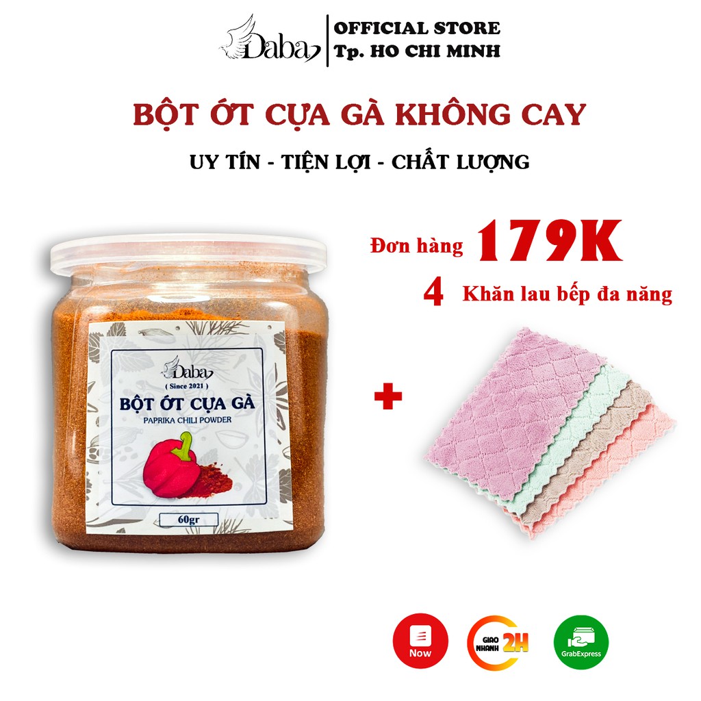 Paprika - Bột Ớt Cựa Gà Không Cay Daba - Gia vị cho bé, healthy giảm cân meal plan fitness gia vị tạo màu tự nhiên.