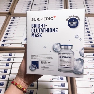 Mặt nạ dưỡng trắng Sur.Medic Bright Glutathione Mask hộp 10 miếng